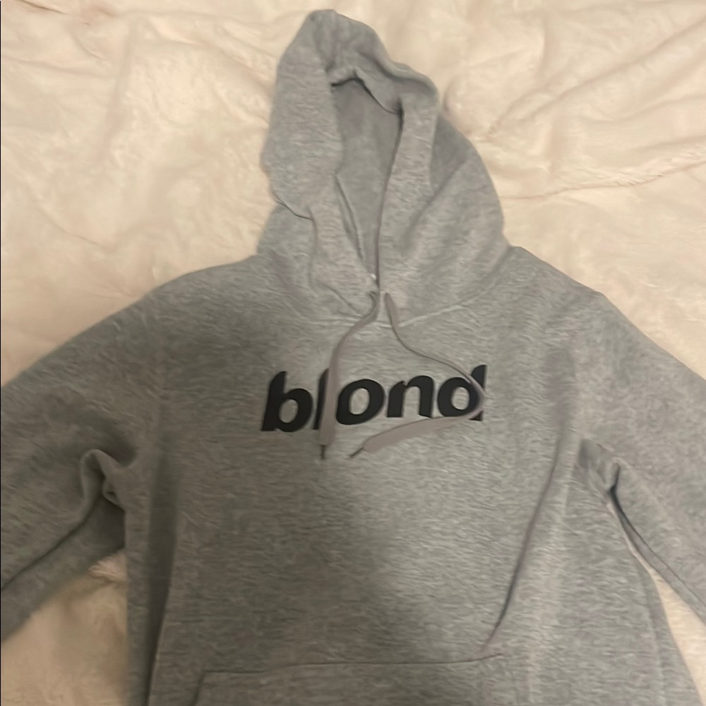 SHEIN Gray Hoodie with Black Print